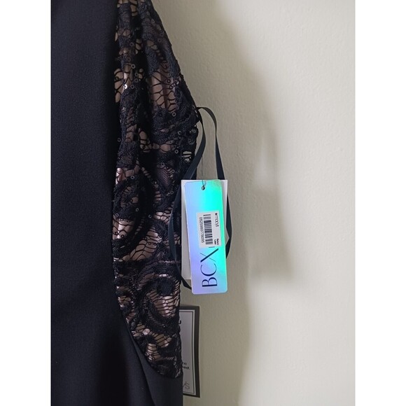 BCX Juniors Mini Bodycon Lace Dress Adjustable Straps Black Size11 - Picture 3 of 8